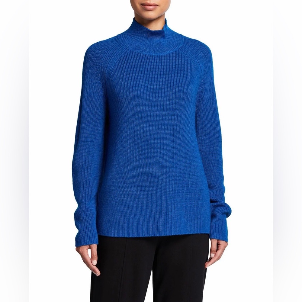 Eileen Fisher Vibrant Blue Turtleneck Sweater